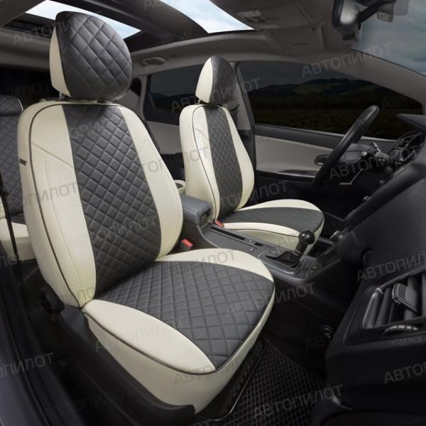 Чехлы Автопилот Экокожа Ромб на Mitsubishi Grandis 2003-2009 г.в.