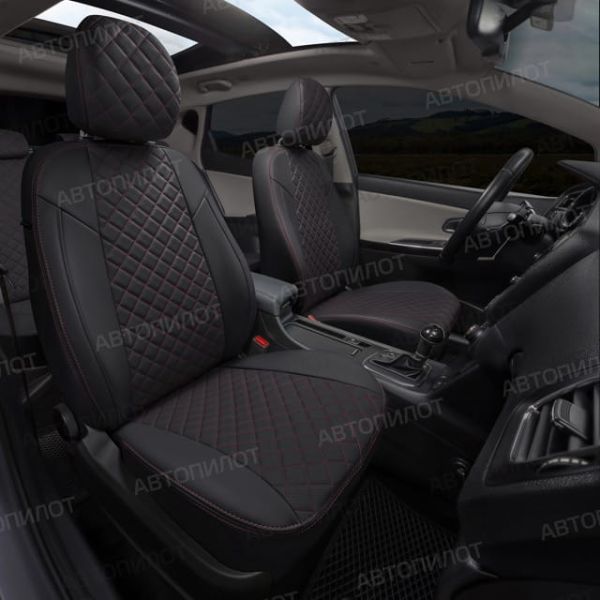 Чехлы Автопилот Экокожа Ромб на Mitsubishi Grandis 2003-2009 г.в.