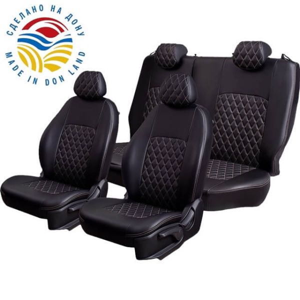 Чехлы Экокожа Турин Ромб на Geely Monjaro