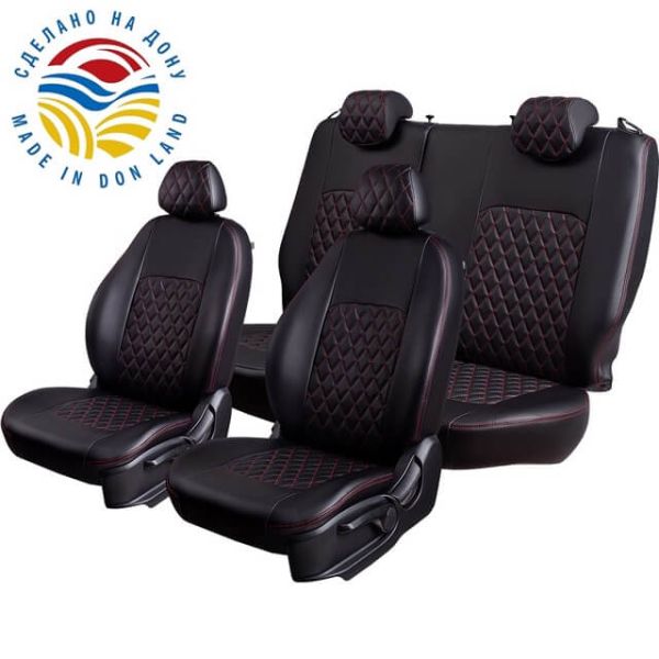 Чехлы Экокожа Турин Ромб на Geely Monjaro
