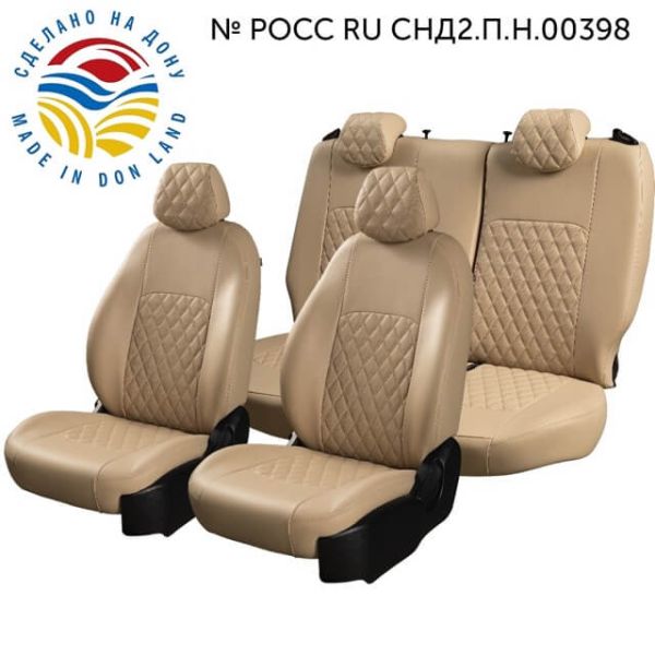 Чехлы Экокожа Турин Ромб на Geely Monjaro